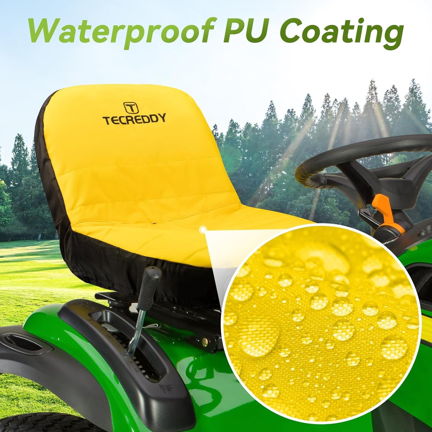 Funda asiento cortacésped montable resistente John Deere