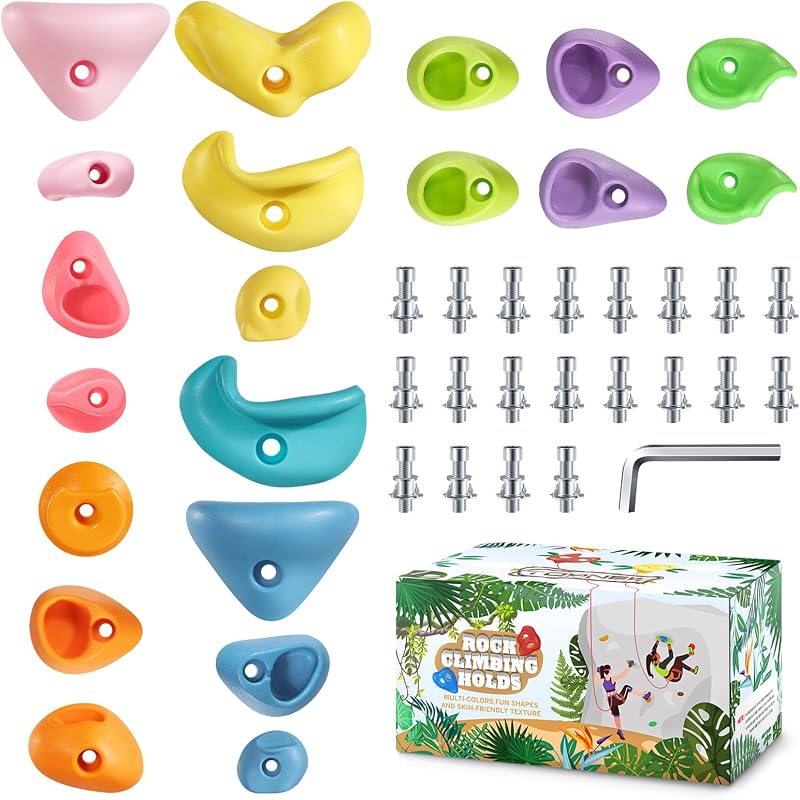 Set 20 Soportes Escalada Pared Interior Exterior Color Pastel