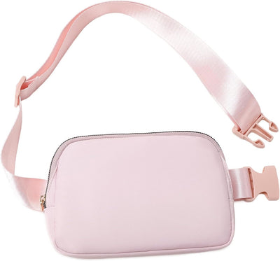 Riñonera cuerpo cruzado ajustable para mujer y adolescente rosa