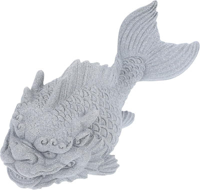 Estatua pez dragón arenisca decoración acuario hogar oficina