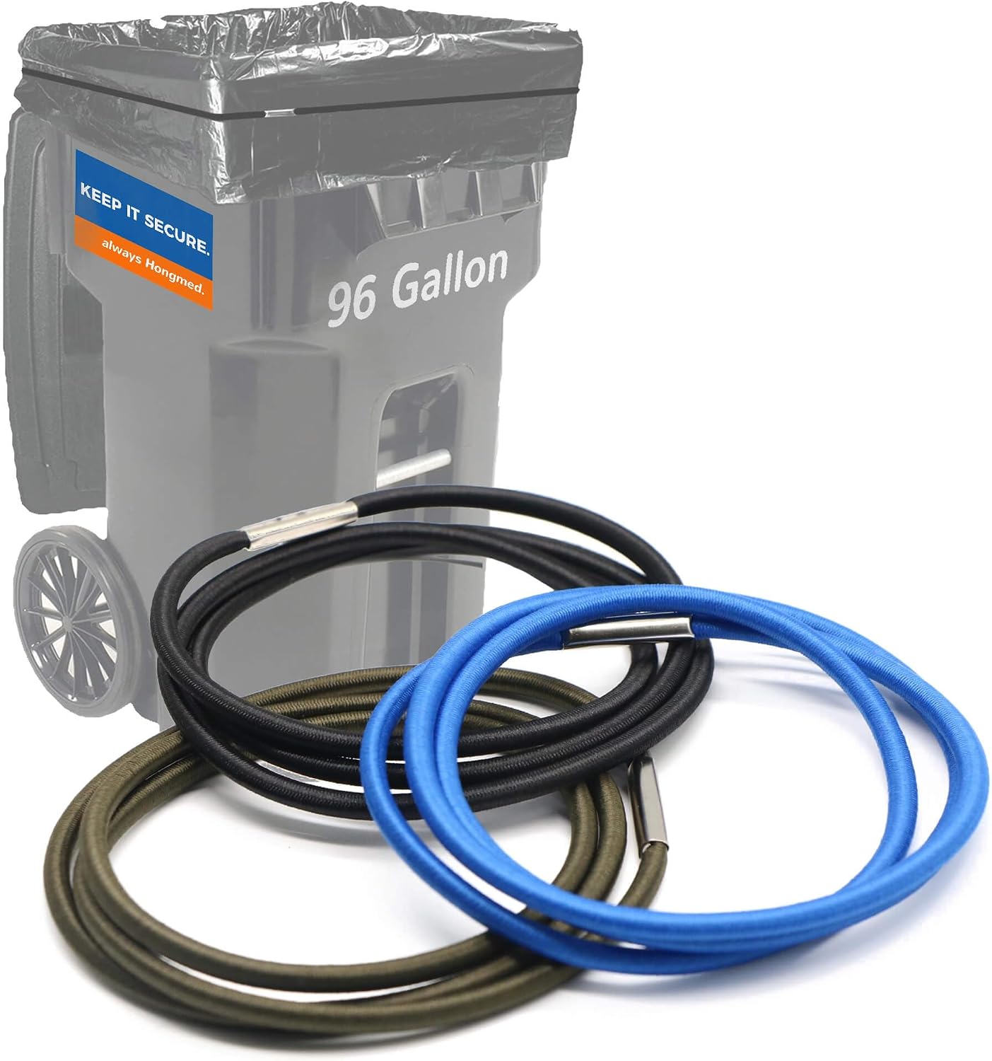 3 Bandas para botes basura 55-96gal duraderas goma