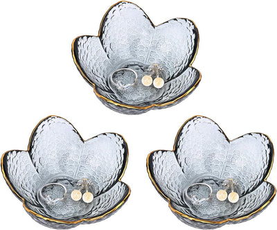 Bandeja cristal soporte joyas anillos collares pulseras gris