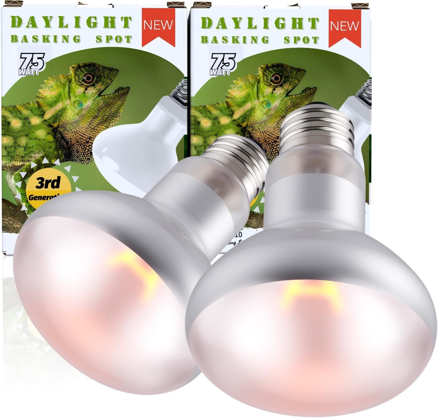 2 Bombillas Calor UVA 75W para Reptiles Infrarrojo