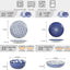 Set 24 Pzas Vajilla Cerámica 6 Personas Azul Vintage