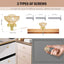 Pomos vidrio cajones tocador pack 8 base latón satinado/oro