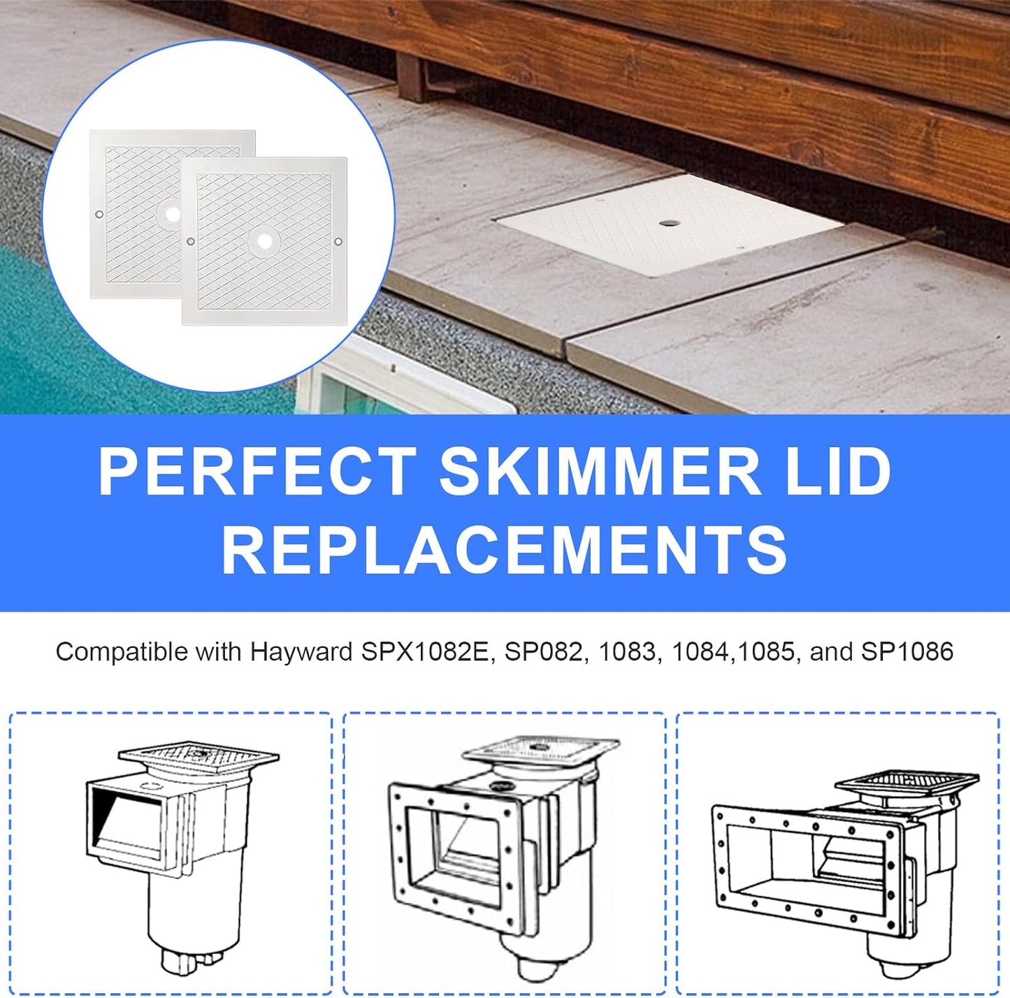 2 Pzas Placas Skimmer Piscina 10" Comp Hayward SPX1082E
