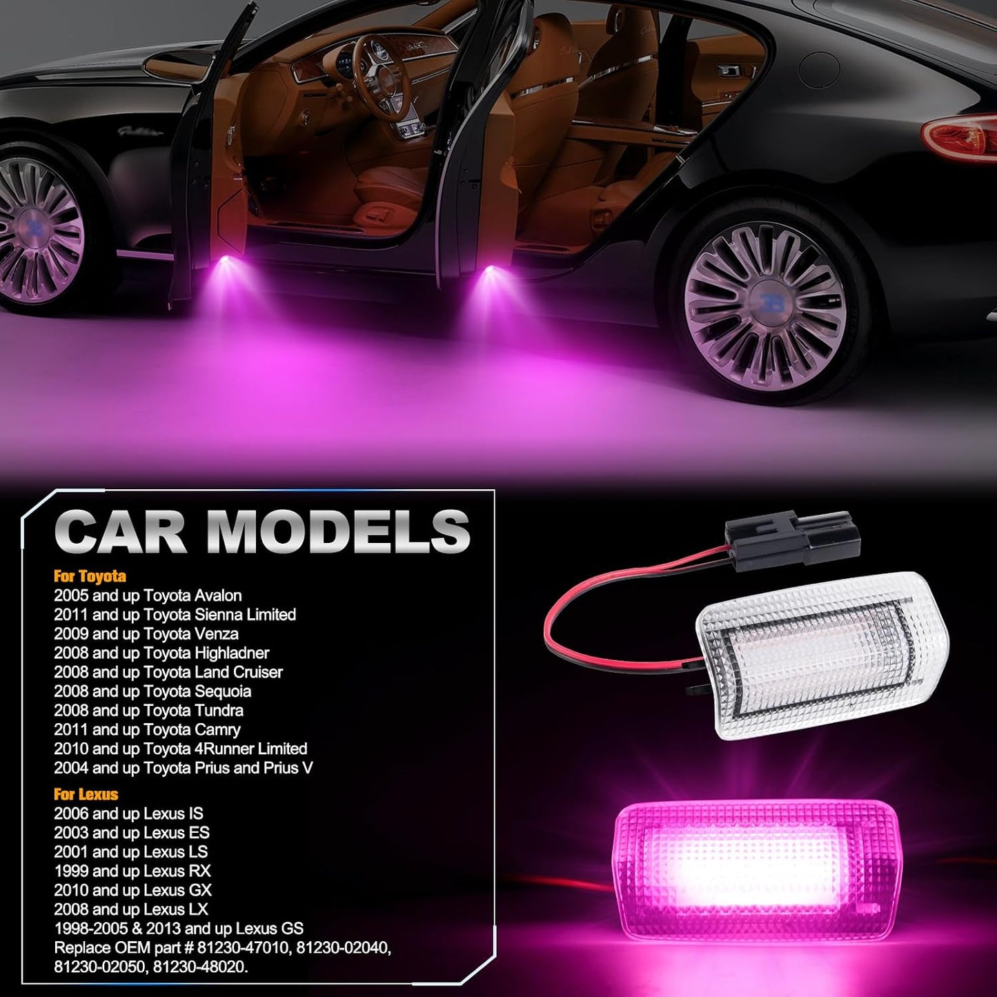 Luz cortesía LED 2pzas para Toyota Avalon Camry Tundra