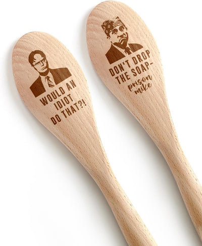 2 Cucharas Madera Grabadas Regalo Cocina
