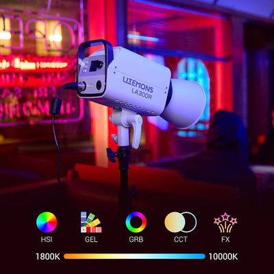 Luz video LED COB RGB 330W 1800-10000K CCT control APP NFC