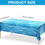 Mantel plástico 3 Pzas estampado olas 54x108pulg azul