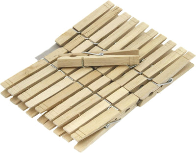 Set 20 Alfileres Madera Abedul Color Natural