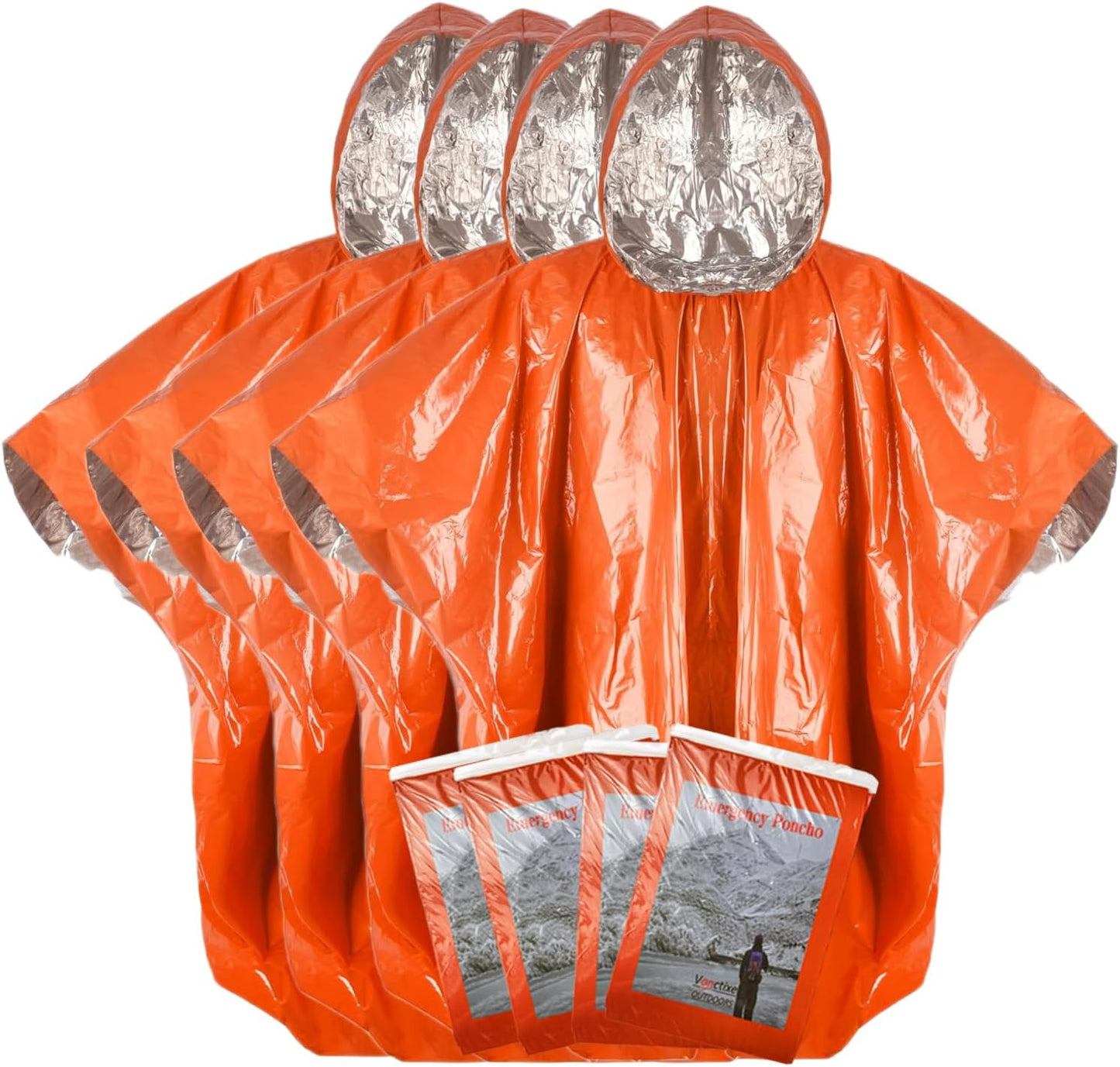 Poncho térmico reutilizable para acampar y senderismo