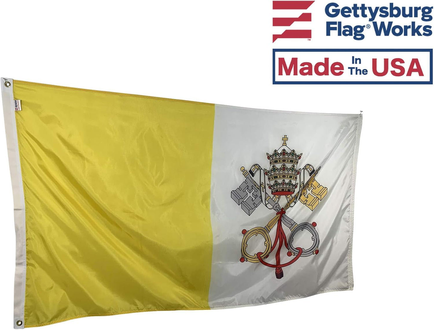 Bandera Vaticano 2x3ft nailon reforzado fabricada EE.UU.