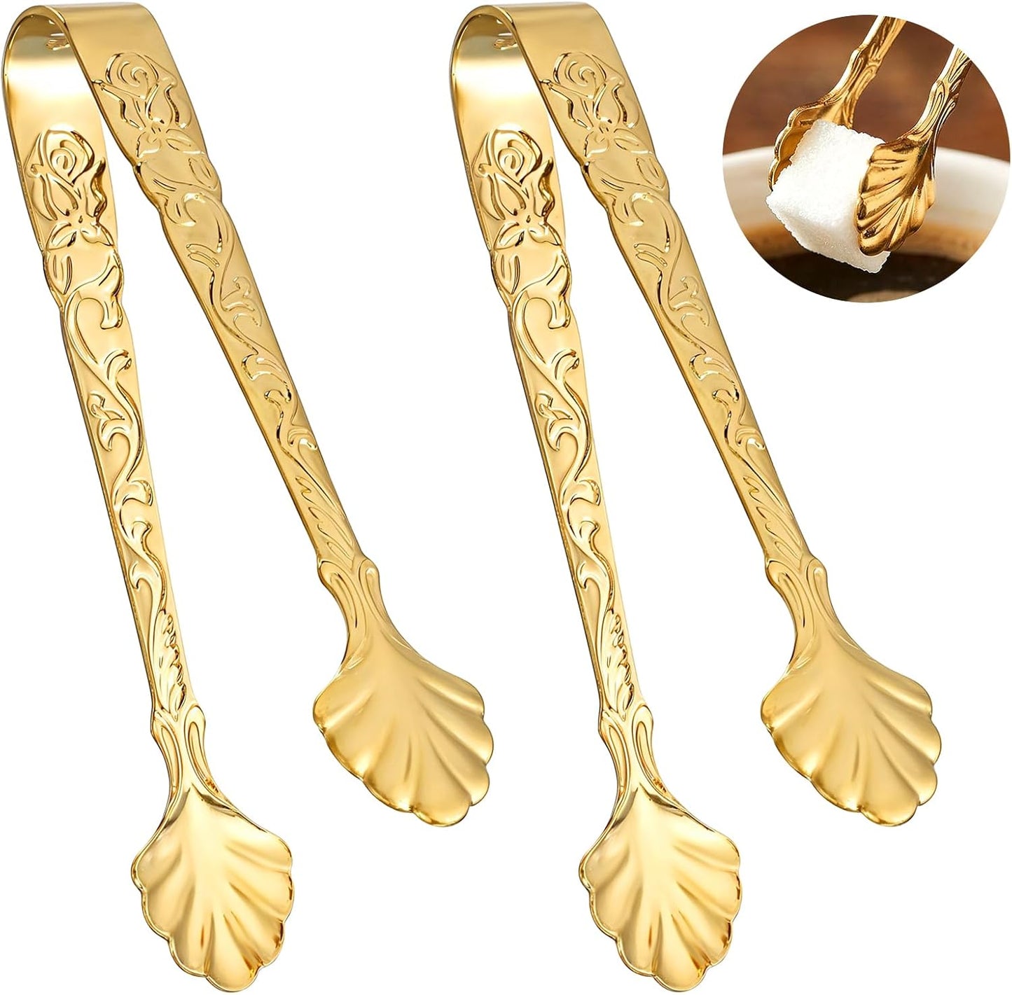 2 Pinzas Azúcar Acero Inox 3.74pulg para Hielo Bar Postres