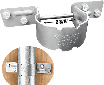 Soportes valla acero a madera 2-3/8" 12 Pzas