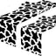 Mesa Camino Estampado Vaca 71x13pulg Blanco Negro