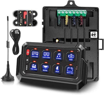 Panel interruptor inalámbrico 12V 8 gang control remoto RGB