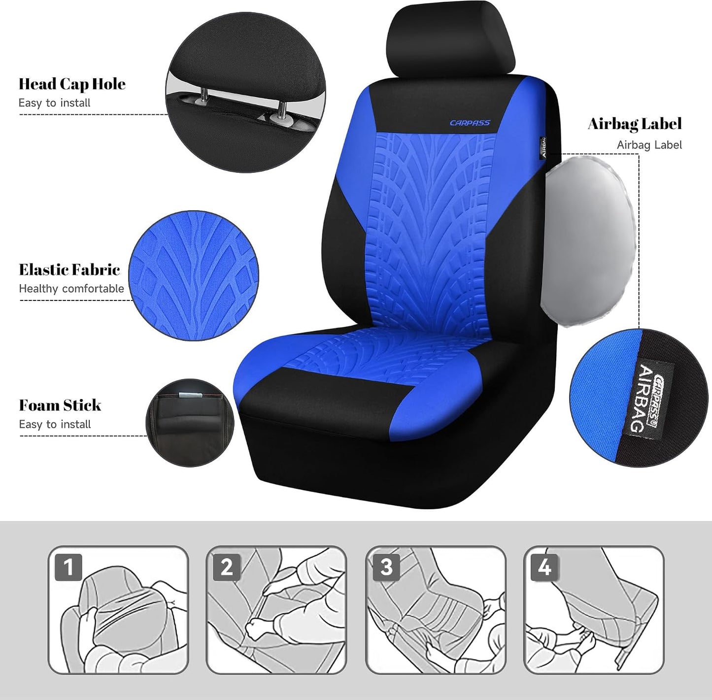 Fundas asiento auto delanteras 3D con airbag