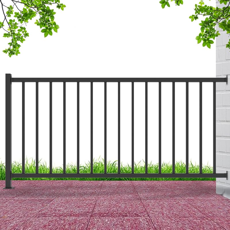 Kit Barandilla Terraza Metal Hierro Forjado Negro