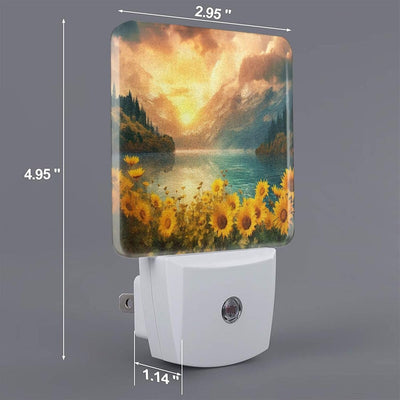 2 Luces Nocturnas Led con Sensor Automático Florales