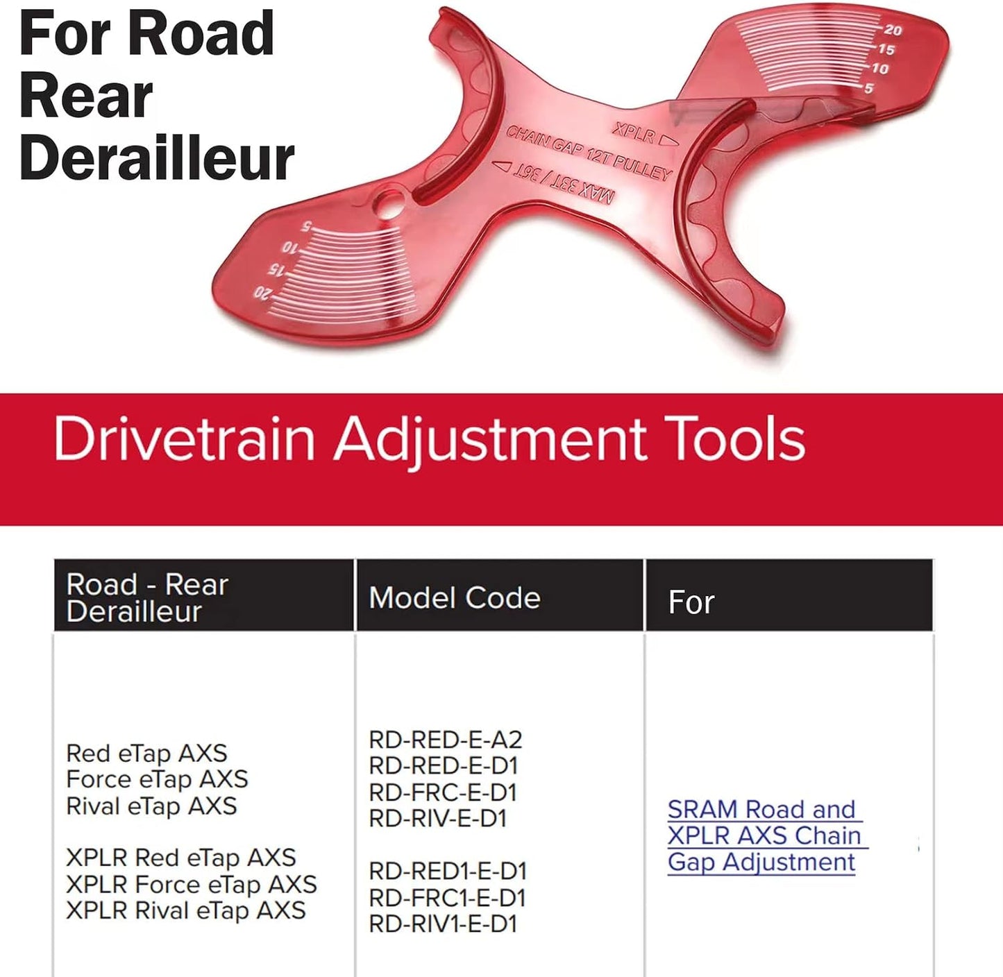 Herramienta ajuste cadena desviador SRAM AXS 26-44