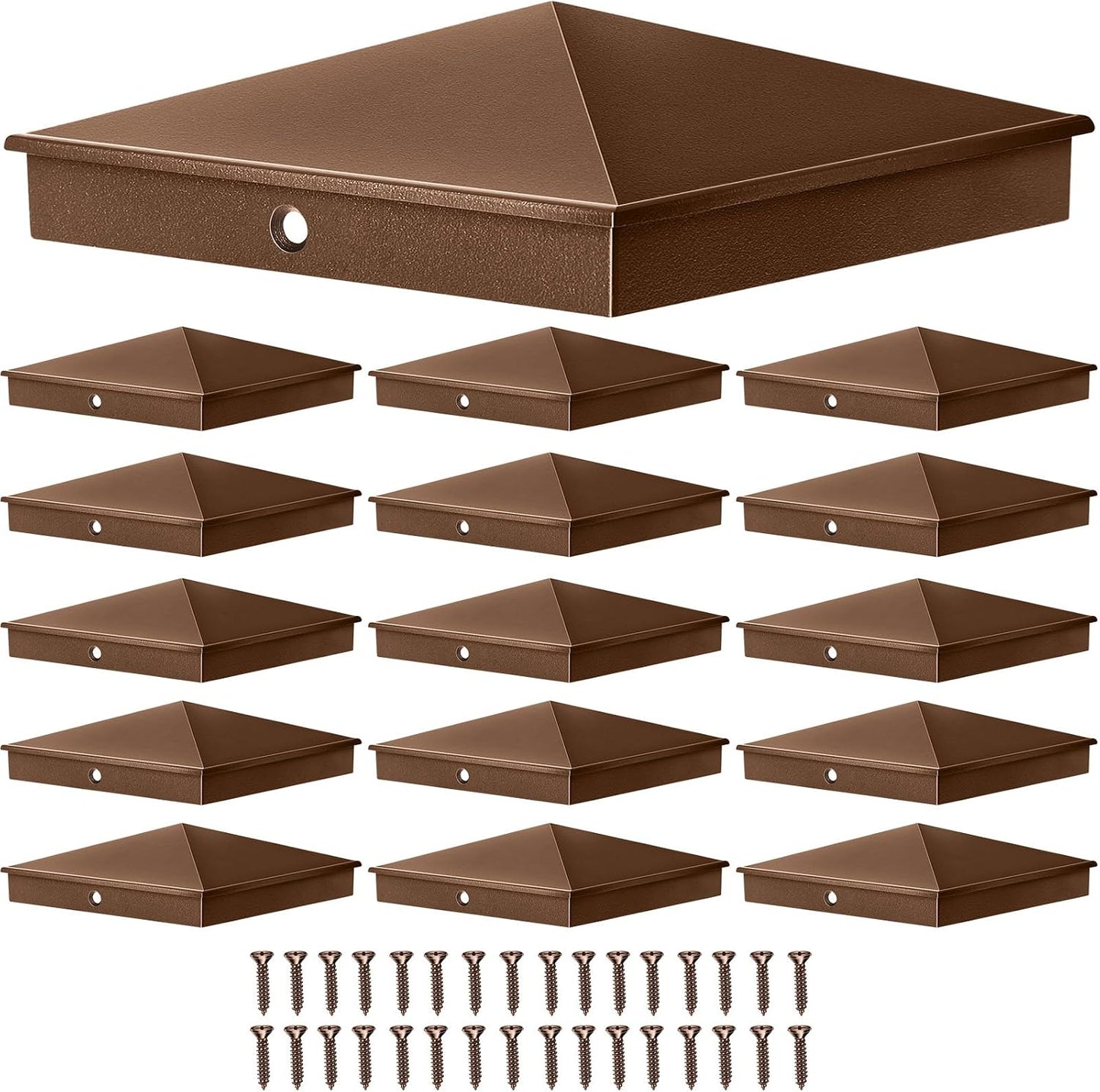 16 Tapas Poste 6x6pulg Pirámide Aluminio Cubiertas Valla