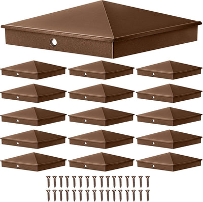 16 Tapas Poste 6x6pulg Pirámide Aluminio Cubiertas Valla