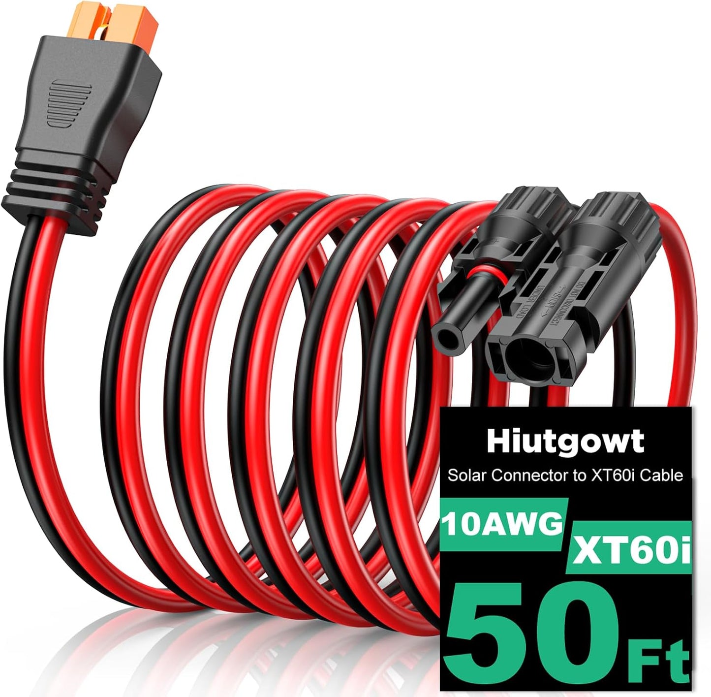 Cable solar XT60i 10AWG 50ft para estación energía