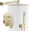 Set grifo ducha cuadrado 10" lluvia acero inox una manija