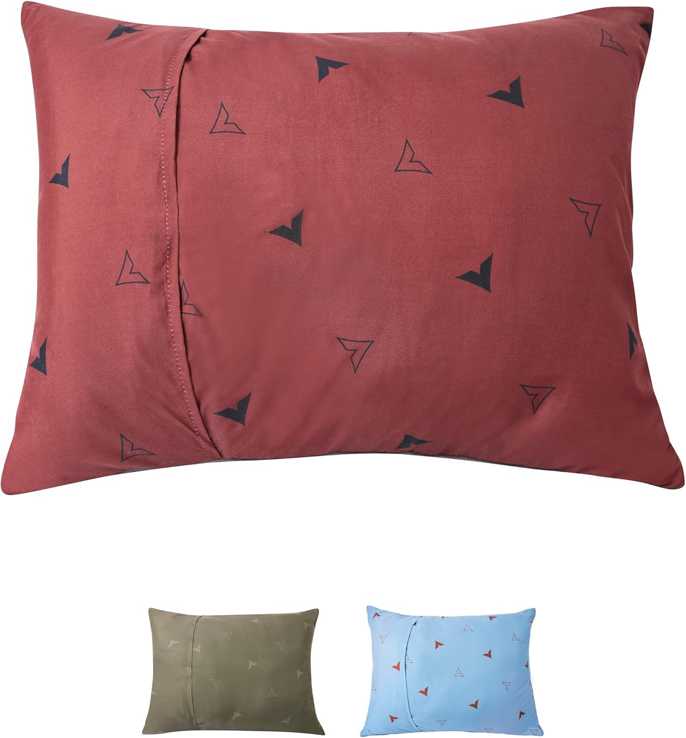 Almohada campamento lavable cuadros azules
