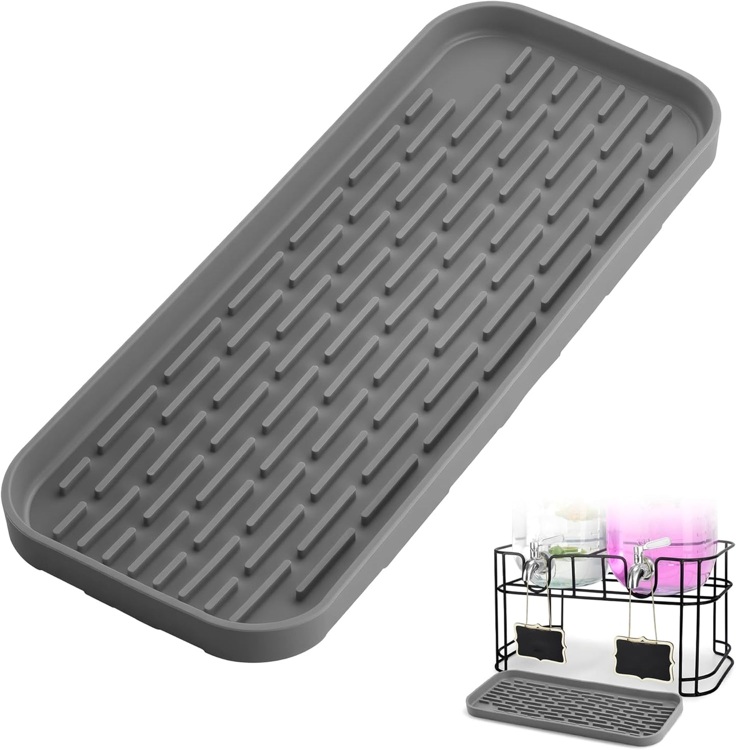 Bandeja de goteo reutilizable gris para dispensador de bebidas