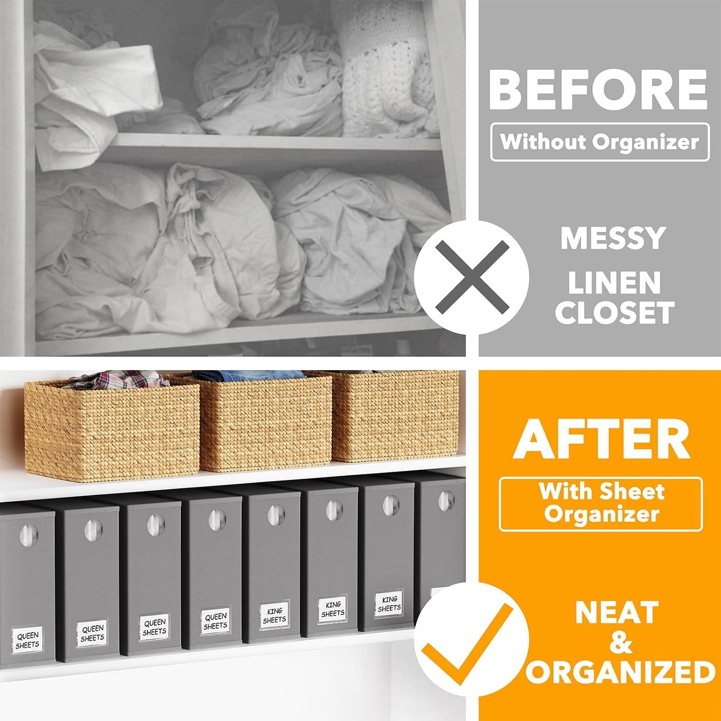 8 Organiz. sábanas plegable con ventana XL