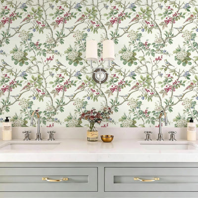 Papel tapiz floral vintage autoadhesivo 16.9x118.1pulg