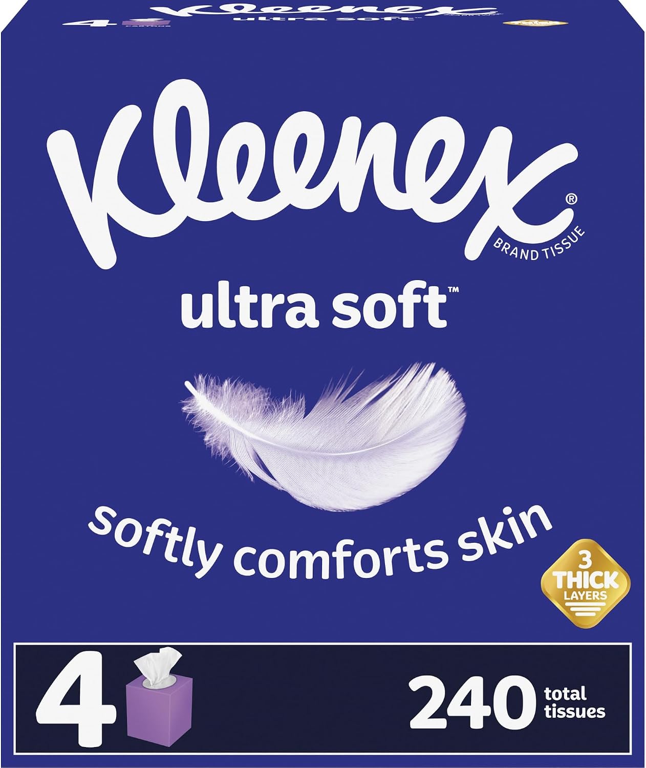 Tejidos Kleenex 3 capas sin perfume 65 por caja set 4