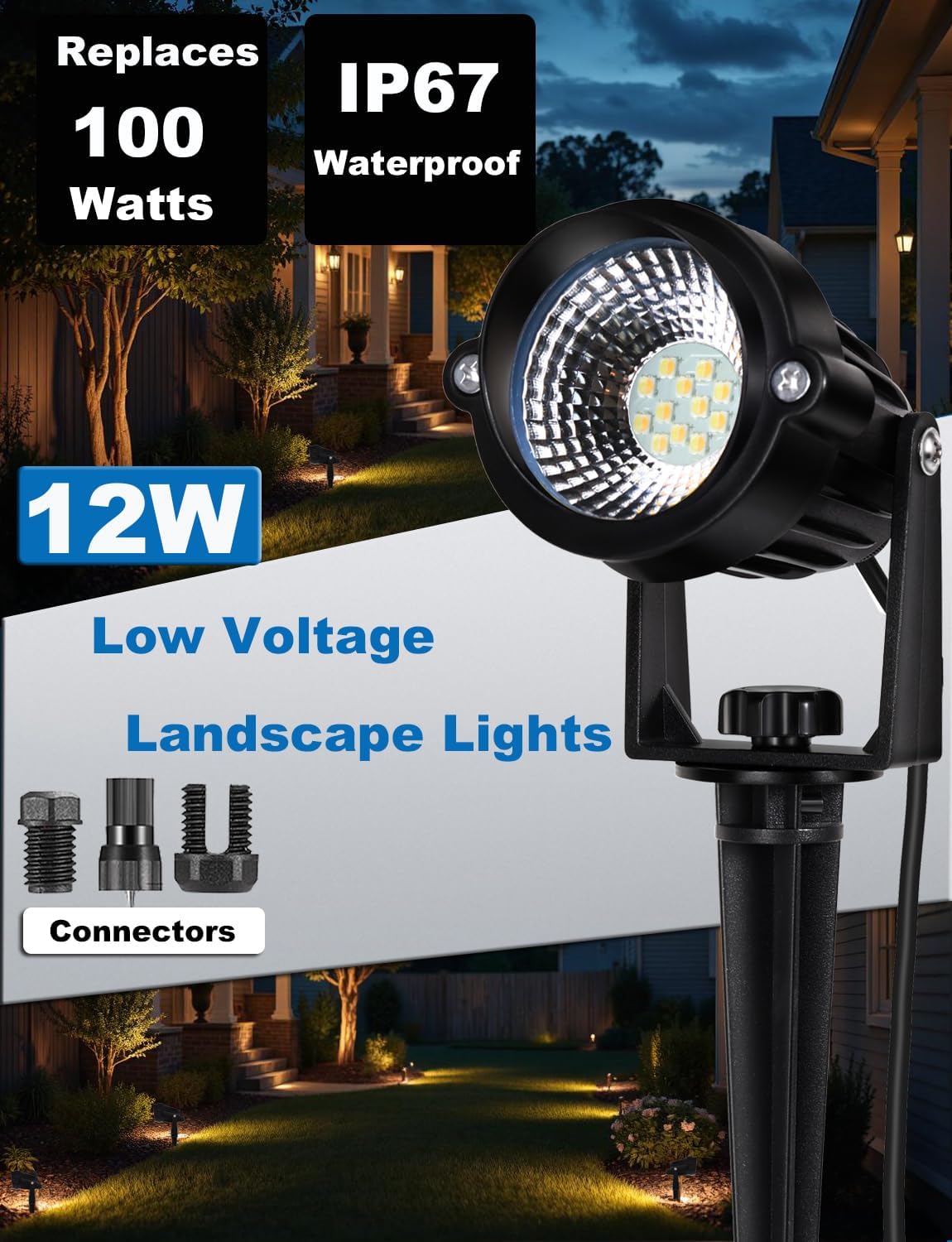 Luces LED paisaje impermeables jardín 20 pzas conector