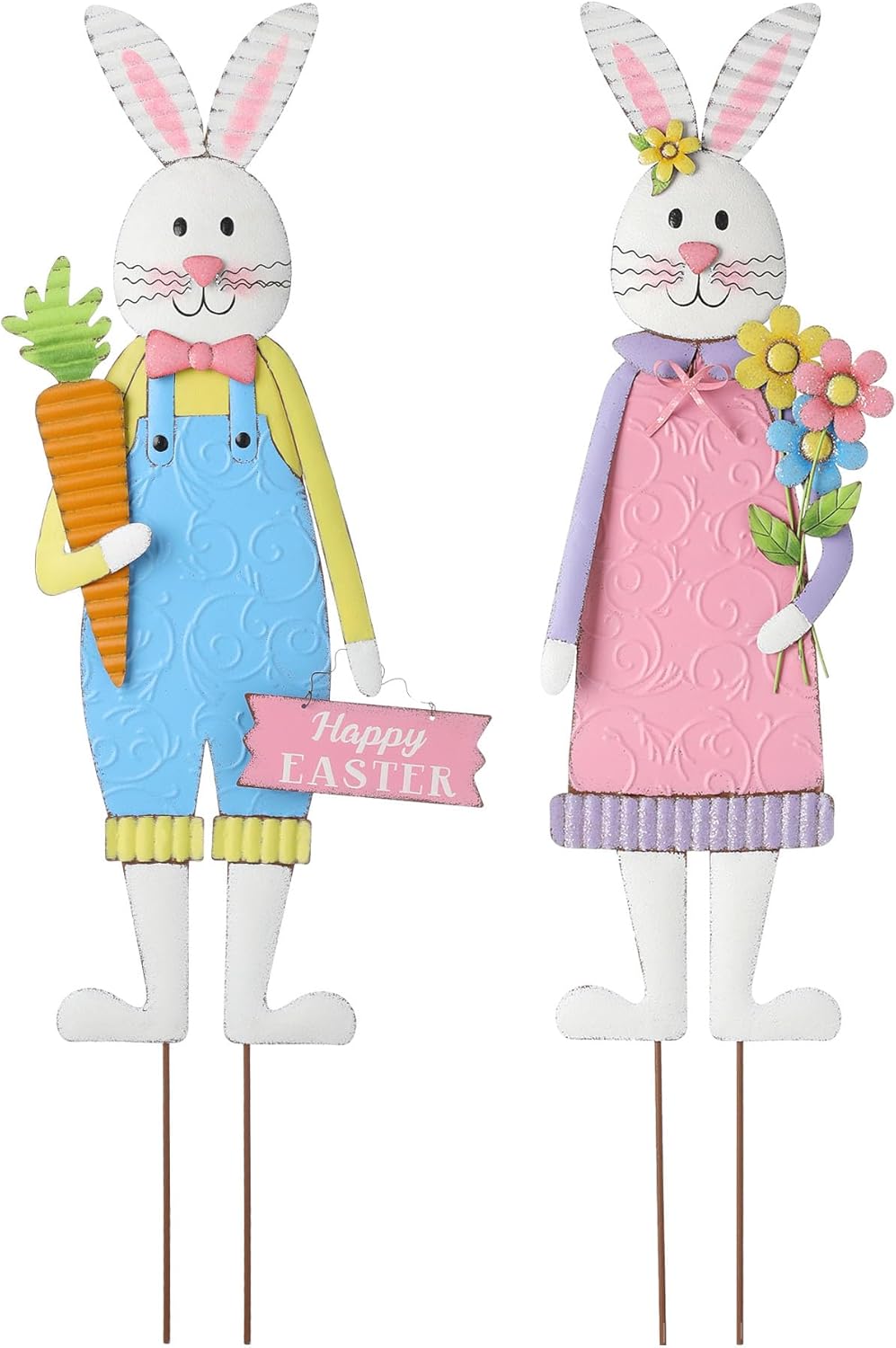 Letreros Pascua patio estacas metal para colgar