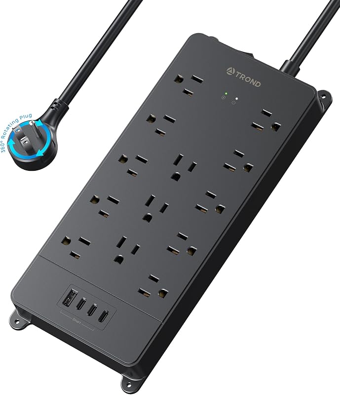Alargador enchufe plano giratorio 360° 13 tomas 3 USB C