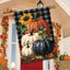 Bandera casa calabazas cuadros otoño