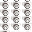 Ruedas perfil bajo 1.25pulg set 16 silenciosas muebles