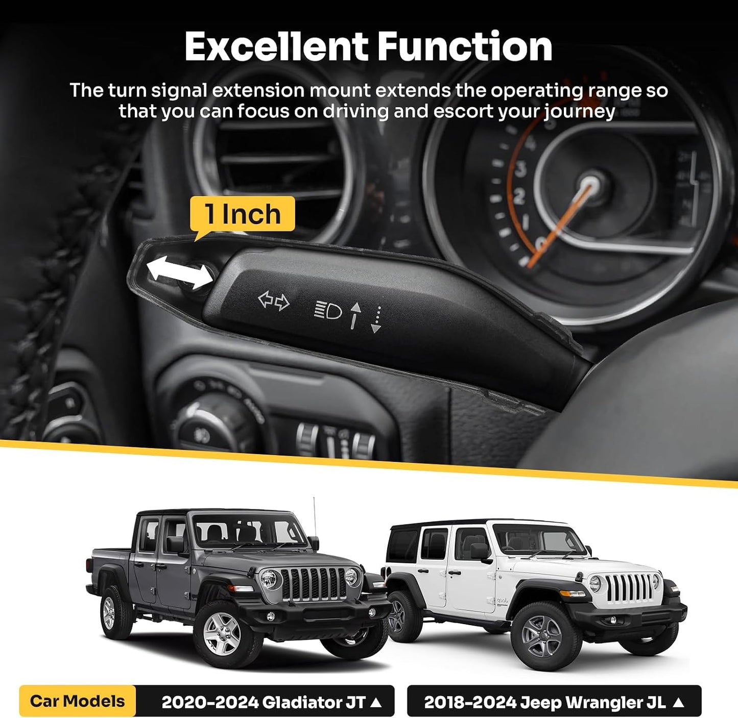 Extensión palanca ABS señal giro Jeep JL/Gladiator 2018-24