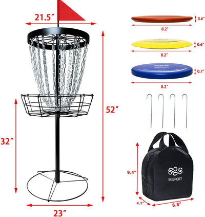 Canasta Disc Golf Portatil con 6 Discos y Bolsa de