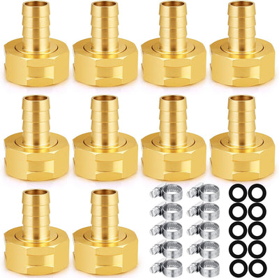 Conector roscado latón 1/2" para manguera jardín 10pzas