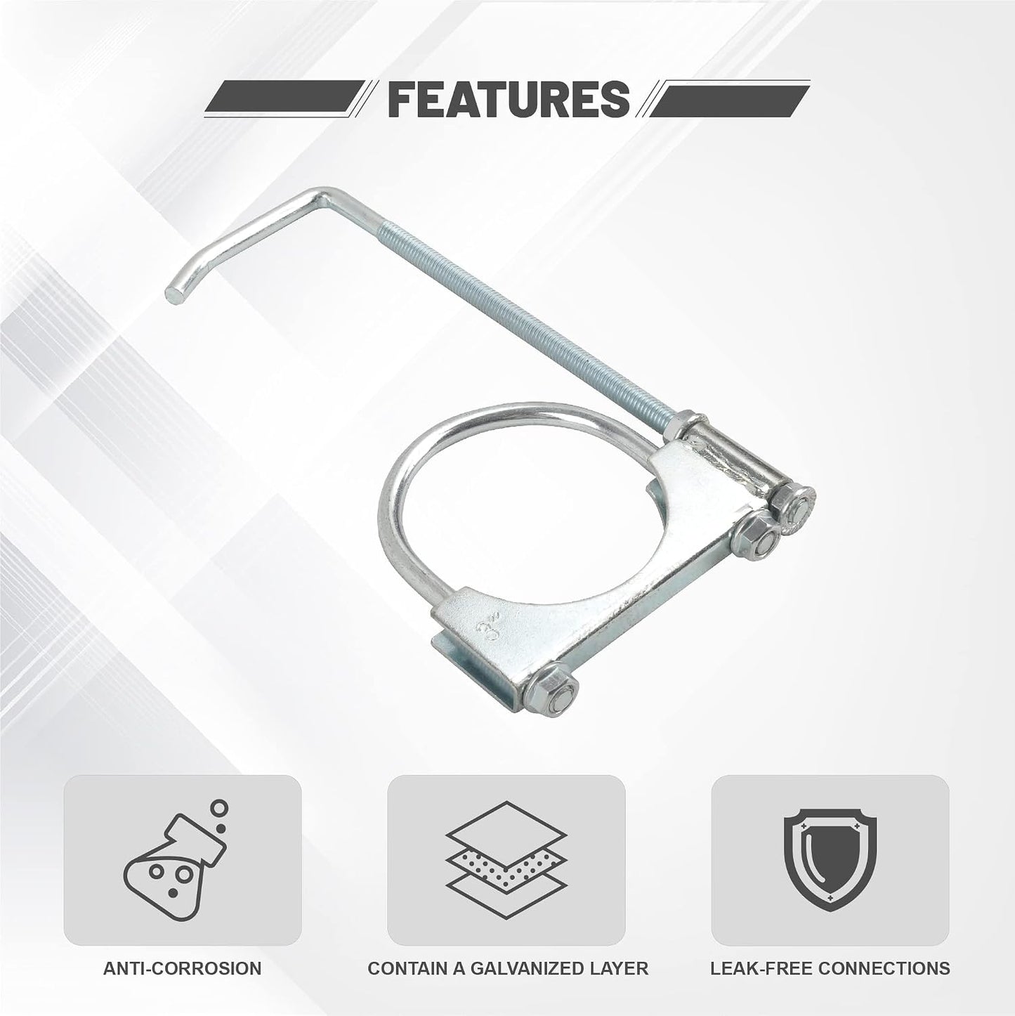 Abrazadera escape con colgador universal 2 Pzas