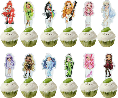 24 Decoraciones Tarta Arco Iris Cupcakes Cumpleaños