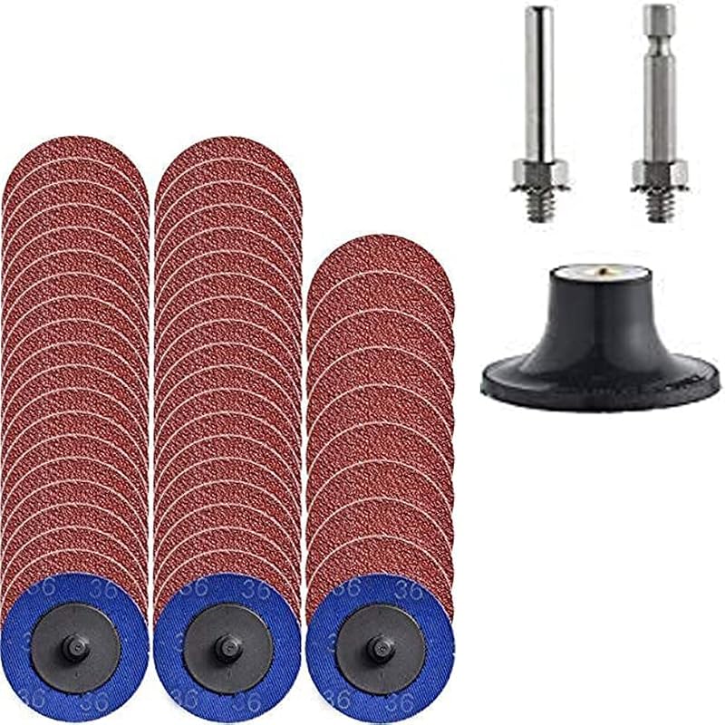 Juego 50 discos lijado A/O 2pulg soporte 1/4pulg para amoladora