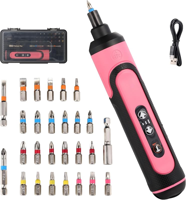 Destornillador eléctrico inalámbrico 4V 26 puntas con USB