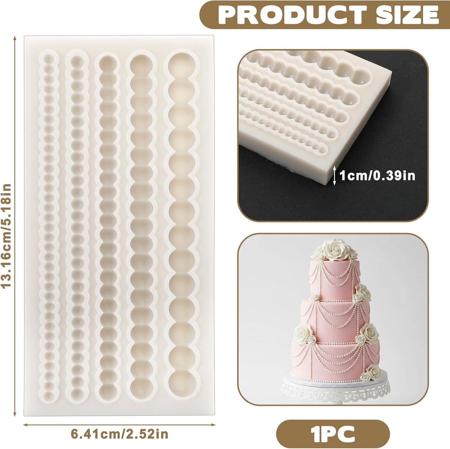 Molde de fondant decorativo para pasteles y cupcakes de silicona