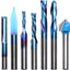Brocas enrutador CNC 1/4pulg revestimiento azul nano