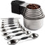 Set 7 Tazas y 8 Cucharas Medidoras Magnéticas Acero Inox Negro