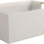 Caja almacenamiento tela plegable con asas madera beige
